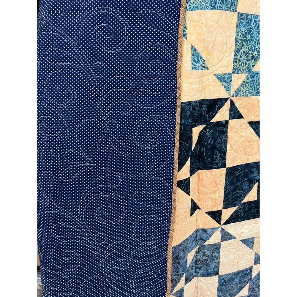 Quilts Of Honor Handmade Batik Patchwork Quilt Throw Twin Topper 66x52 Americana